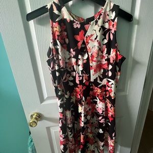 Black and coral/pink floral dress